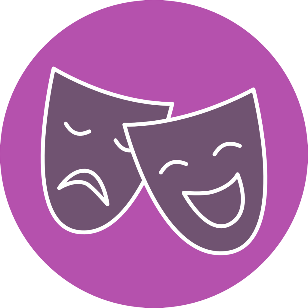 Unser Logo mit den Theatermasken repräsentiert das Theater An 'ne Eck.